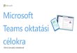 Microsoft® Teams oktatási célokradownload.microsoft.com/download/4/d/1/4d...Microsoft Teams oktatási célokra | Rövid útmutató oktatóknak Első lépések Bejelentkezés, osztály