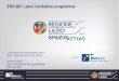 ESA BIC Lazio incubation programme - Agenda (Indico) innovation ecosystem, providing the conditions