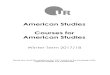 American Studies Courses for American Studies 2 Sprechstunden Wintersemester 2017/18 Name Sprech-zeit