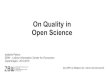 On Quality in Open Science - OASPA Videos . peters_what is...¢  Die ZBW ist Mitglied der Leibniz-Gemeinschaft