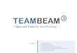 Tipps und Tricks für Ihren Einstieg - TeamBeam · 1. Dateien senden - my.TeamBeam: Loggen Sie sich zunächst mit Ihrem Benutzernamen und Passwort ein. Klicken sie im Menü auf „Transferieren“