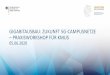 GIGABITAUSBAU: ZUKUNFT 5G-CAMPUSNETZE … · −Verbreitung von Erfahrungen / Best Practices …Weiterführung bewährter Formate und Schaffung neuer digitaler Angebote Öffentlichkeitsarbeit