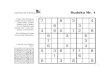 7 8 3 4 8 3 4 9 5 1 2 6 9 3 6 7 3 6 5 4 · Sudoku Nr. 4 Füllen Sie die leeren Felder so aus, dass in jeder Zeile, in jeder Spalte und in jedem 3-x-3-Kästchen alle Zahlen von 1 bis