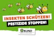 Insekten schützen! Pestizide stoppen! · – Jörg Farys/dieprojektoren; S. 14, Tyler Olson/fotolia; Hintergrundgrafik Wiese: 31moonlight31/ fotolia · Gestaltung: dieprojektoren.de