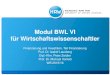 Modul BWL VI für Wirtschaftswissenschaftler · 2016. 5. 1. · Modul BWL VI für Wirtschaftswissenschaftler Finanzierung und Investition, Teil Finanzierung Prof. Dr. Isabel Lausberg
