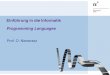 Einführung in die Informatik Programming Languagesscg.unibe.ch/download/lectures/ei/EI-02Programming... · 2017. 9. 15. · Aside: Different constraints on the rules we have give