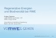 Regenerative Energien und Biodiversität bei RWE...Regenerative Energien und Biodiversität bei RWE Holger Gassner Leiter Märkte und Politik / CR RWE Innogy GmbH Zukunftsforum ländliche