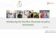 Introducing the Tool Box: Overview on policy instruments