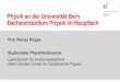 Physik an der Universität Bern Bachelorstudium Physik im 