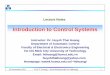 Introduction to Introduction to Control SystemsControl Systems