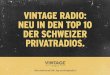VINTAGE RADIO: NEU IN DEN TOP 10 DER SCHWEIZER …